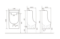 Писсуар Aquatek в комплекте со смывным механизмом белый, 340*315*550 мм