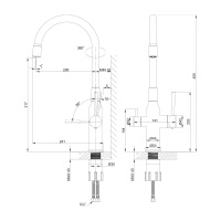 Смеситель Lemark Expert LM5083S для кухни с подключением к фильтру с питьевой водой Сталь/Черный