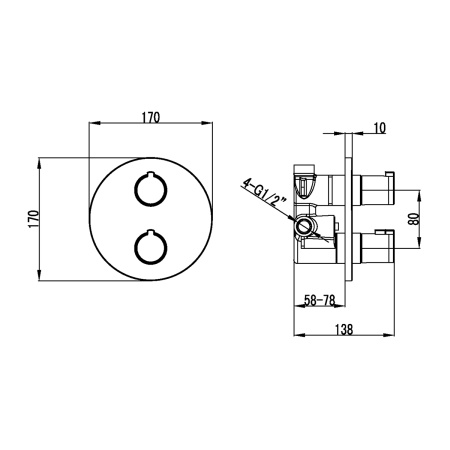 Смеситель Lemark Yeti LM7827C для ванны и душа встраиваемый