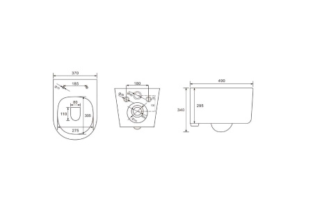 Унитаз подвесной безободковый Aquatek МИЯ AQ2004-00 490*370*340 с легкосъемным сиденьем Soft Close