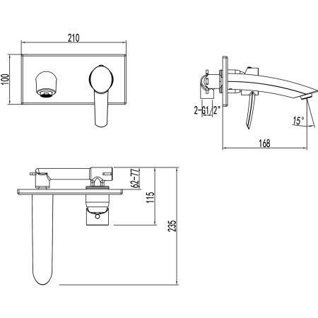 Смеситель Lemark Atlantiss LM3226C для раковины встраиваемый
