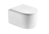 Унитаз подвесной безободковый Aquatek МИЯ 490*370*340 с легкосъемным сиденьем Soft Close смыв торнадо