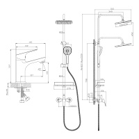 Комплект смесителей Rossinka RS29-80 2 в 1