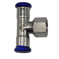 Пресс-тройник с внутренней резьбой MVI 28х1” нержавеющая сталь