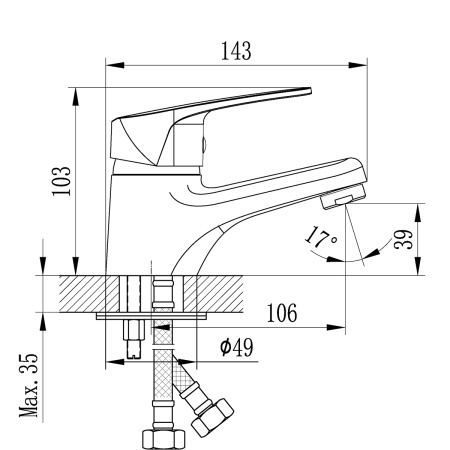 Смеситель Rossinka D40-11 для раковины