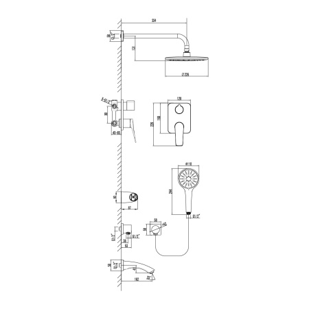 Смеситель Lemark Bronx LM3722GM для ванны и душа встраиваемый