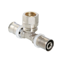 Пресс-фитинг Тройник Valtec с переходом на обжимное соединение 16 x 15 x 16 мм