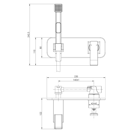 Смеситель Lemark Contest LM5819CW с гигиеническим душем встраиваемый