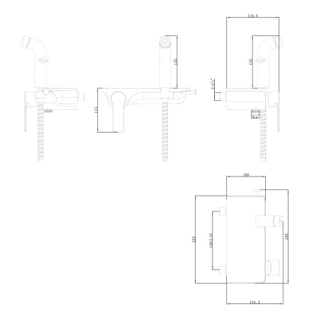 Смеситель Lemark Solo LM7168CW с гигиеническим душем настенный