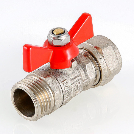 Кран шаровой Valtec с обжимным соединением и наружной резьбой