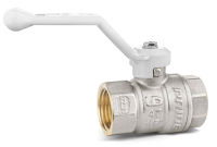 Кран шаровой латунный LD Pride 47.301 DN 20 PN 40, внутренняя-внутренняя резьба, рукоятка-рычаг белый