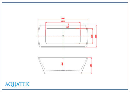 Ванна отдельностоящая Aquatek Квадро 180х80
