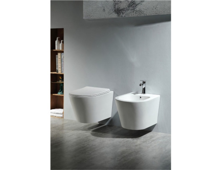 Унитаз подвесной безободковый Aquatek ВЕГА 525*360*320 с сиденьем Soft Close белый