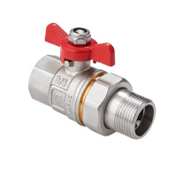 Кран шаровой MVI полнопроходной с полусгоном и ручкой-бабочкой PN40 3/4"