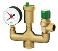 Группа безопасности котла FAR 1" ВР в комплекте: манометр предохрнительный клапан автоматический воздухоотводчик