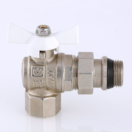 Кран шаровой Valtec Base угловой с полусгоном и дополнительным уплотнением 1/2"