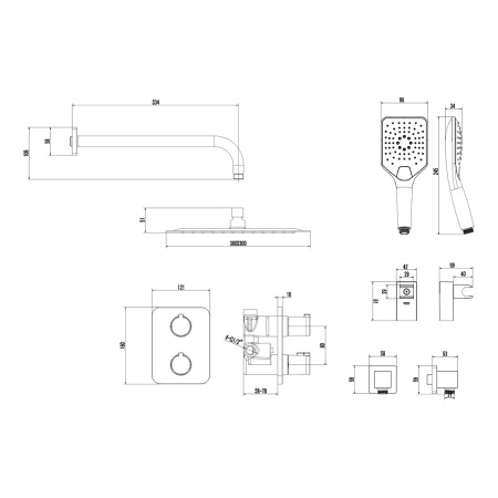Смеситель Lemark Yeti LM7849C для душа термостатический встраиваемый