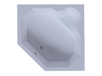 Акриловая угловая ванна Aquatek Лира 150х150 без гидромассажа, вклеенный цельносварной металлический каркас c фронтальным экраном