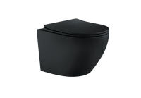 Унитаз подвесной безободковый Aquatek ЕВРОПА 525*360*320 с сиденьем Soft Close черный матовый