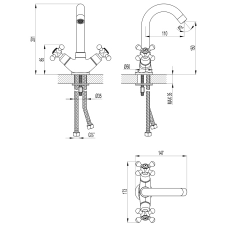 Смеситель Lemark Standard LM2107C для раковины