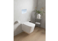 Панель смыва для инсталляции Aquatek Белая ободок хром клавиши круглые пластик