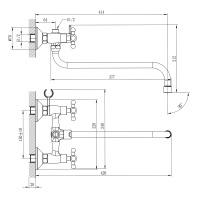 Смеситель Rossinka G02-84 для ванны универсальный